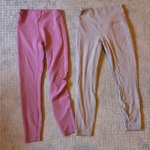 lululemon Leggings Duo — Dusty Pink & Light Gray